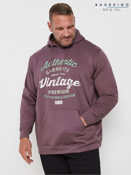 BadRhino Big & Tall Purple Vintage Hoodie (AD7354) | €47