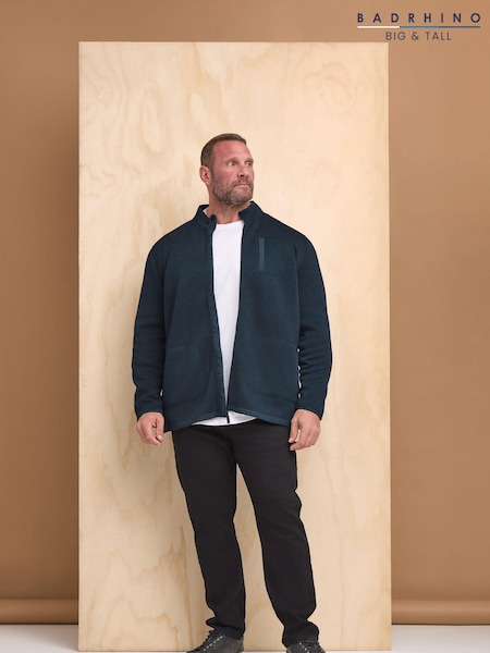 BadRhino Big & Tall Blue Borg Lined Full Zip Jacket (AD7365) | R$ 385