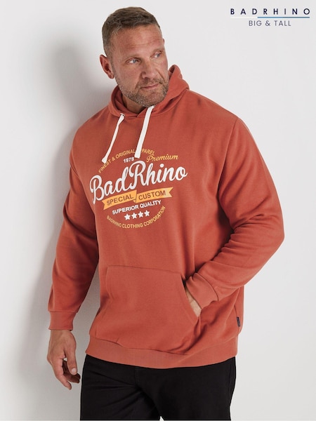 BadRhino Big & Tall Orange Printed Hoodie (AD7370) | €42