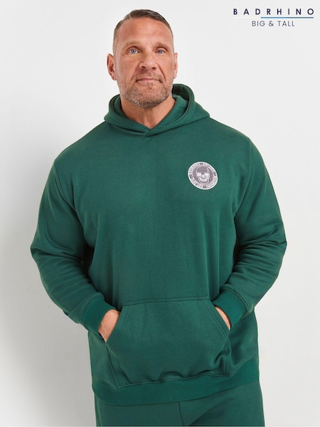 BadRhino Big & Tall Green Badge Hoodie (AD7415) | R$ 355