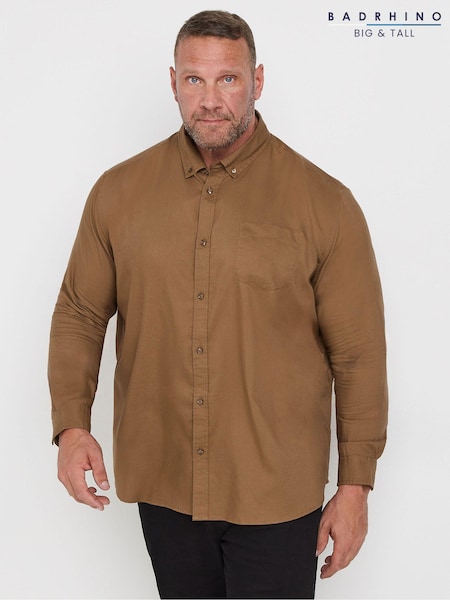 Ruskea - BadRhino Big & Tall Long Sleeve Oxford Shirt (AD7416) | €50