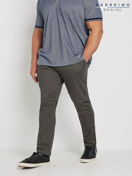BadRhino Big & Tall Grey Chino Trousers (AD7419) | R$ 335