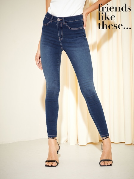Friends Like These Dark Blue Petite High Waisted Jeggings (AD7542) | €36