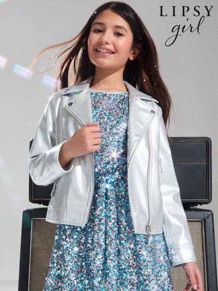 Lipsy Faux Leather Biker Jacket (5-16yrs) (AD7626) | ‏357 ر.س.‏ - ‏408 ر.س.‏