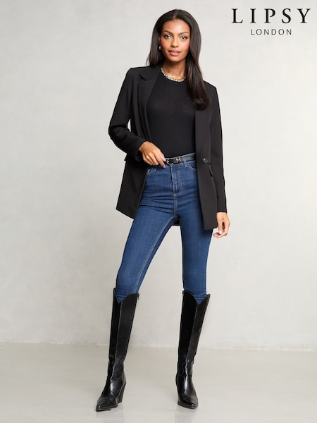 Lipsy Midwash Blue High Waist Sculpt Slim and Shape Skinny Jeans (AD7782) | kr700