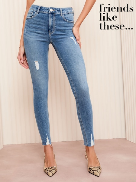 Friends Like These Mid Blue Ankle Grazer Jeans (AD7799) | €37