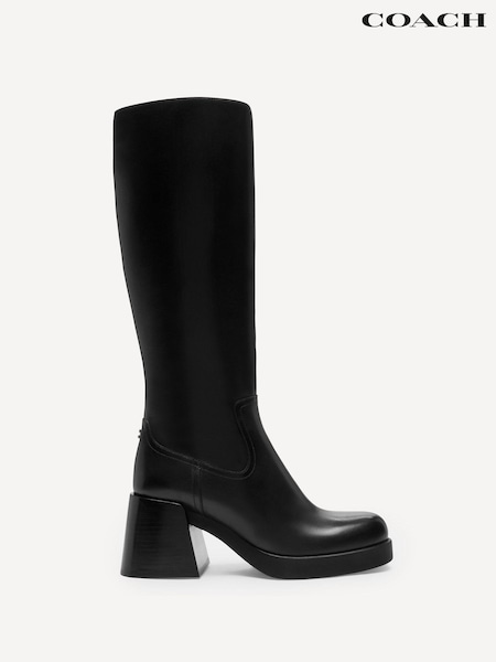 COACH Black Natasha Leather Boots (AD7815) | €268