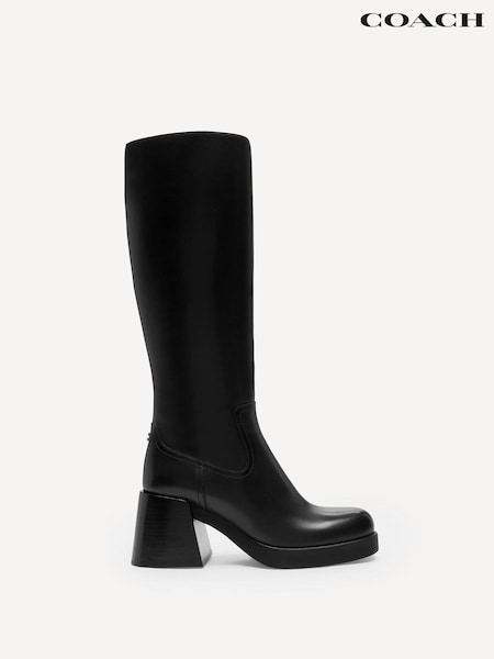 COACH Black Madeline Leather Boots (AD7825) | €226
