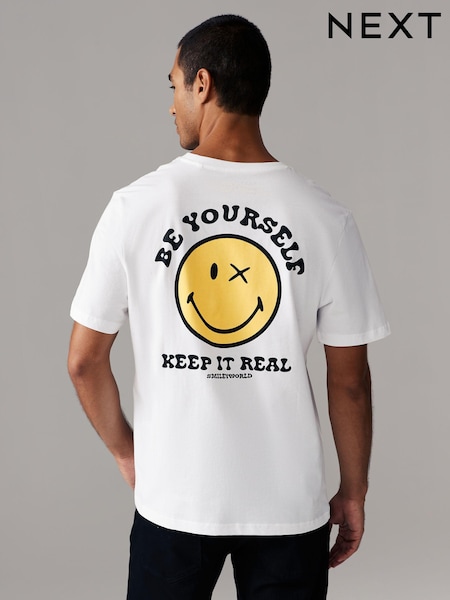 White Place 2 Be x Smiley Charity 100% Cotton T-Shirt (AD7832) | AED39