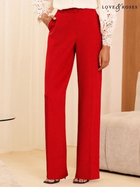 Love & Roses High Waist Wide Leg Tailored Trousers (AD7853) | €26