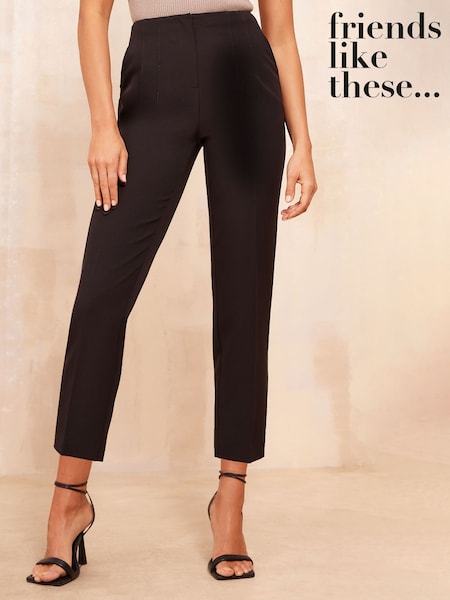 Friends Like These Black Tailored Seam Detail Ankle Grazer Trousers (AD7864) | $52