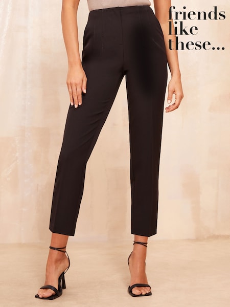 שחור - Friends Like These Tailored Tapered Ankle Grazer Trousers (AD7874) | ‏151‏₪