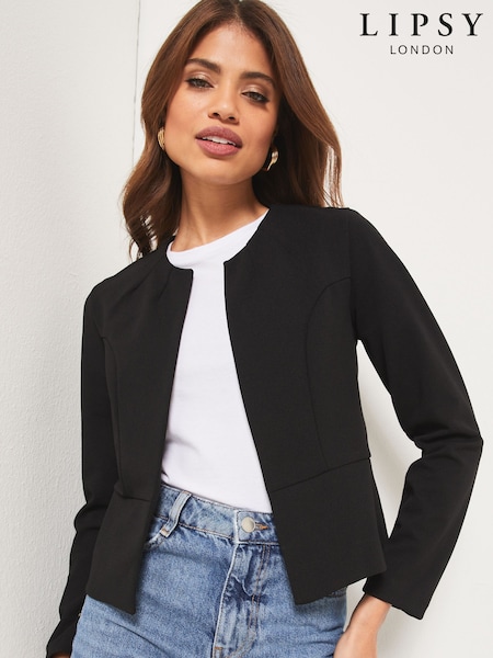 黑色 - Lipsy Cropped Collarless Blazer (AD7905) | HK$360