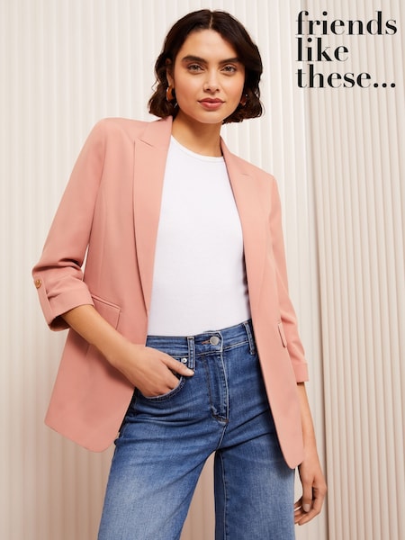 Friends Like These Pink Edge to Edge Tailored Sleeve Detail Blazer (AD7999) | €63