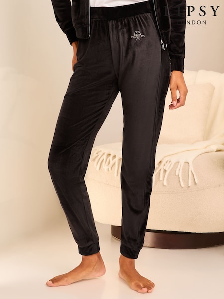 Lipsy Black Velour Jogger Trousers (AD8012) | €16