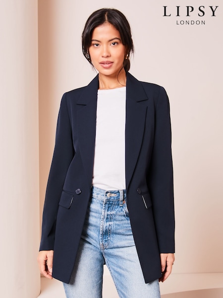 Lipsy Navy Blue Relaxed Blazer (AD8109) | $197