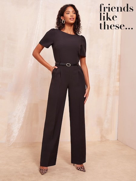 Friends Like These Boat Neck Tailored Jumpsuit With Belt Detail (AD8140) | 92 €