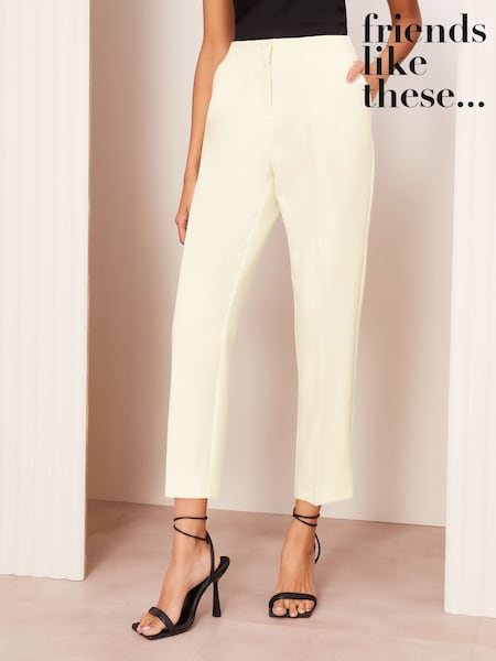 Friends Like These White Tailored Tapered Ankle Grazer Trousers (AD8146) | €40