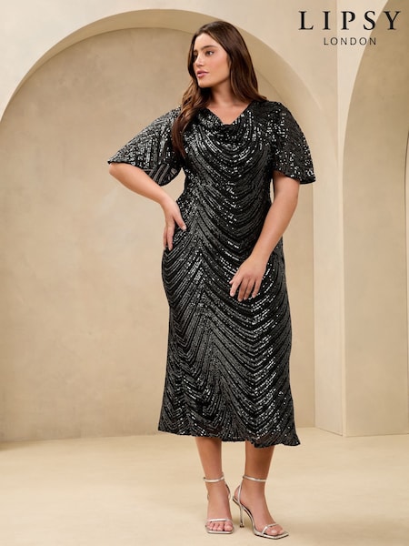 Lipsy Cowl Neck Sequin Maxi Dress (AD8188) | 212 €