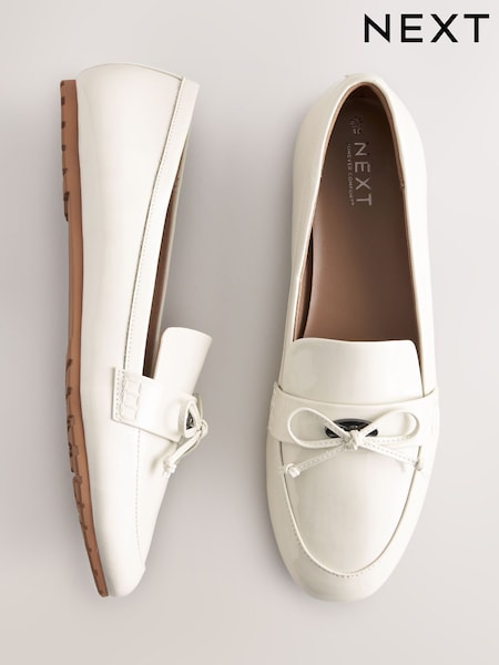 Luonnonvalkoinen - Forever Comfort ® pyöreä varvaspatentti Rusetti Detail Loaferit Ballet Kengät (AD8272) | €40