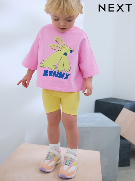 Pink Bunny Short Sleeve T-Shirt (3mths-7yrs) (AD8304) | €11 - €14