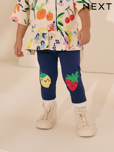 Navy Strawberry and Lemon Character Embellished Leggings (3mths-7yrs) (AD8345) | €7.50 - €10