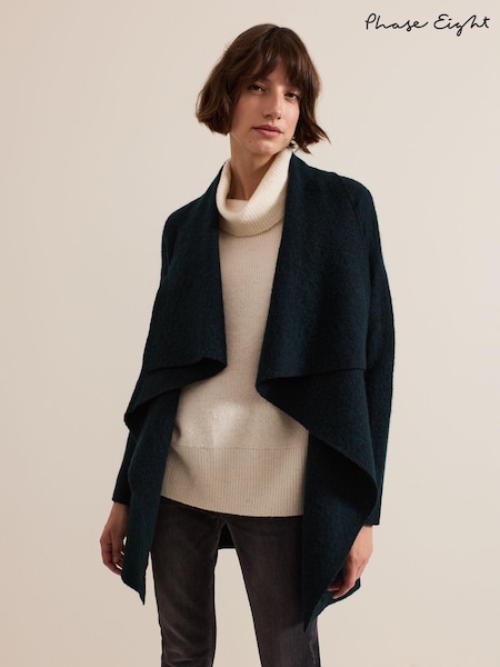 Phase Eight Green Lana Drape Knit Coat (AD8353) | €76