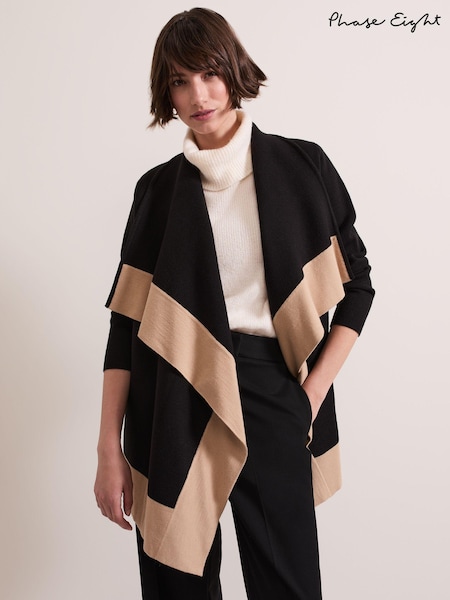 Phase Eight Black Rae Waterfall Cardigan (AD8354) | €79