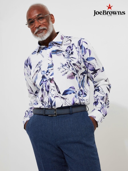 Joe Browns Purple Winter Floral Print Long Sleeve 100% Cotton Shirt (AD8380) | €64