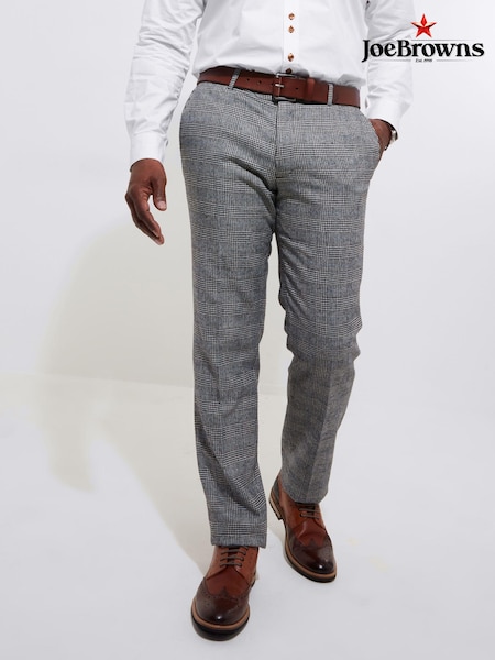 Joe Browns Grey Check Straight Leg Tailored Suit: Trousers (AD8433) | AED204