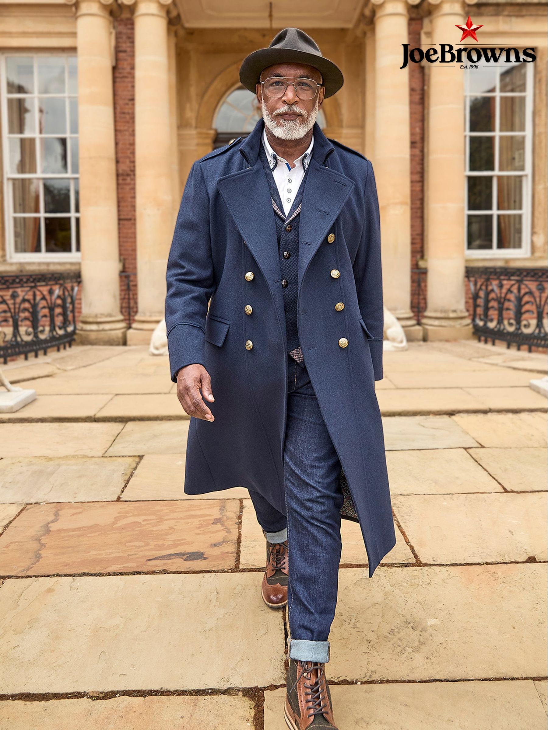 Navy wool blend coat store