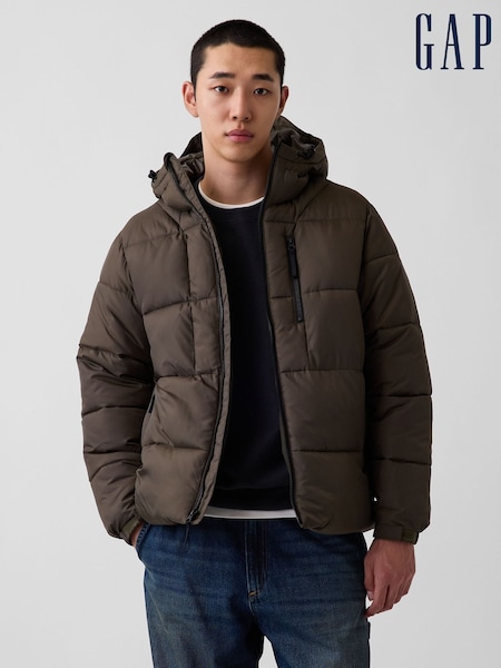 Καφέ ελιάς - Regular Gap Heavyweight Puffer Jacket