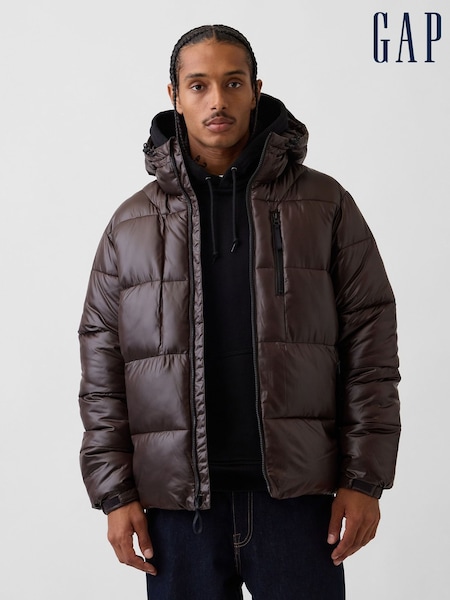 Brown - Regular Gap Heavyweight Puffer Jacket