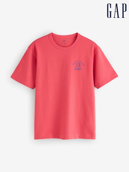 Red - Regular Gap Logo London Graphic T-shirt