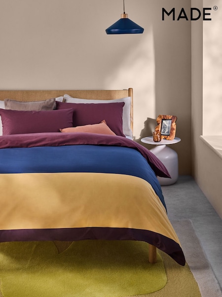 MADE.COM Navy Marin 100% Cotton Duvet Cover and Pillowcase Set (AD8667) | €32 - €73