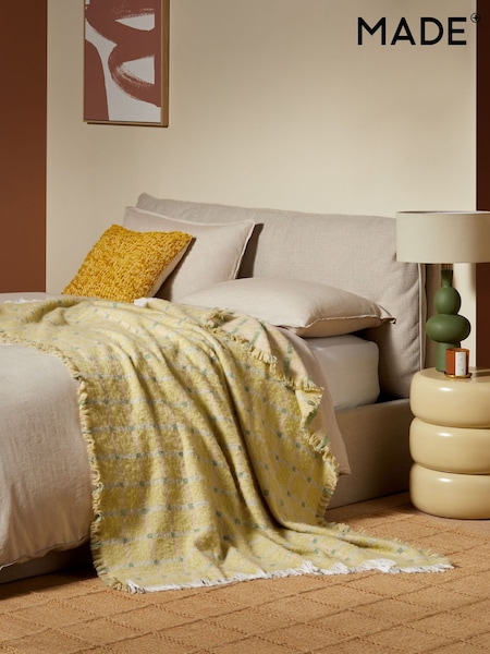 MADE.COM Yellow Cale Brushed Throw (AD8674) | €65