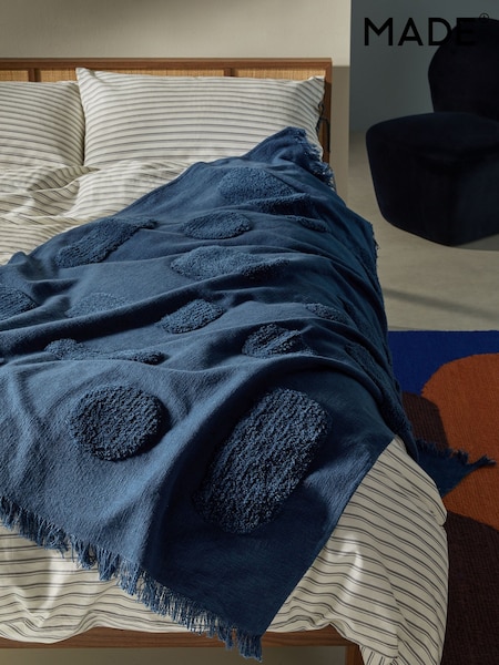 MADE.COM Navy Emil Tufted Throw (AD8675) | €76