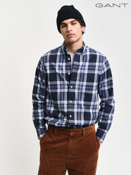 Albastru - Cămașă în carouri GANT Regular tartan melanj 100% bumbac (AD8756) | 625 LEI