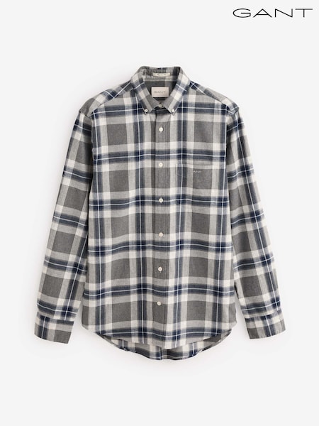 GANT Grey Regular Tartan Melange 100% Cotton Check Shirt (AD8757) | €79