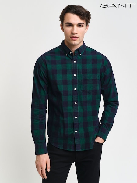 GANT Green Regular Corduroy 100% Cotton Check Shirt (AD8771) | €79