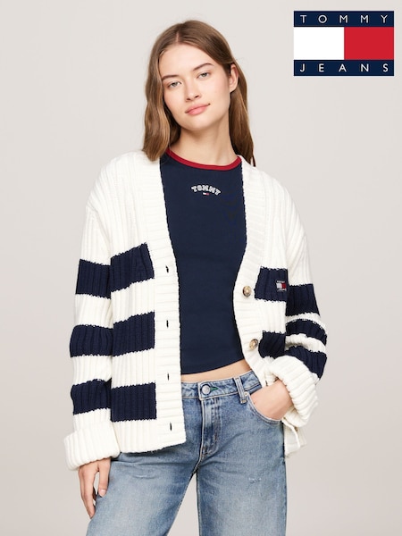 Tommy Jeans Back Flag White Cardigan (AD8876) | € 101