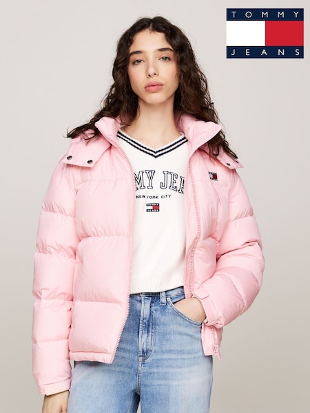 Vaaleanpunainen - Tommy Jeans Back Flag Alaska White Jacket (AD8883) | €315
