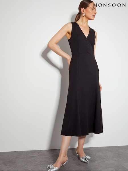 Monsoon Black Polly Ponte Midi Dress (AD8918) | €43.50