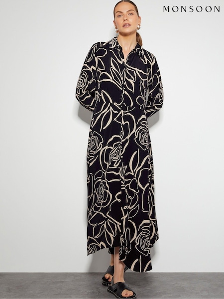 Monsoon Mary Floral Midi Shirt Dress (AD8933) | 286 LEI
