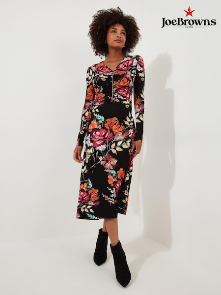 Joe Browns Zip-Front Floral Midi Jersey Dress (AD8983) | €39