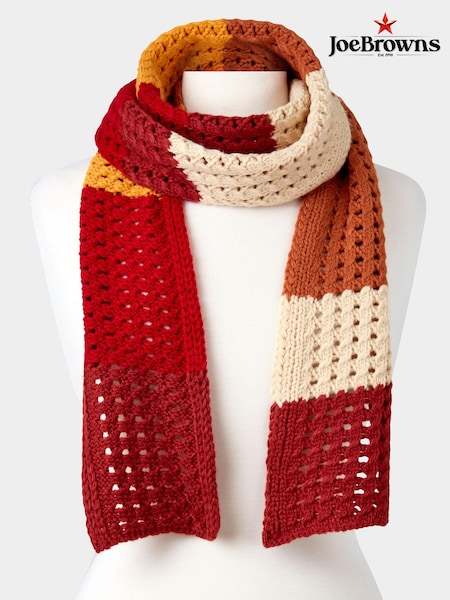 Joe Browns Autumnal Colourblock Crochet-Knit Scarf (AD8997) | €20