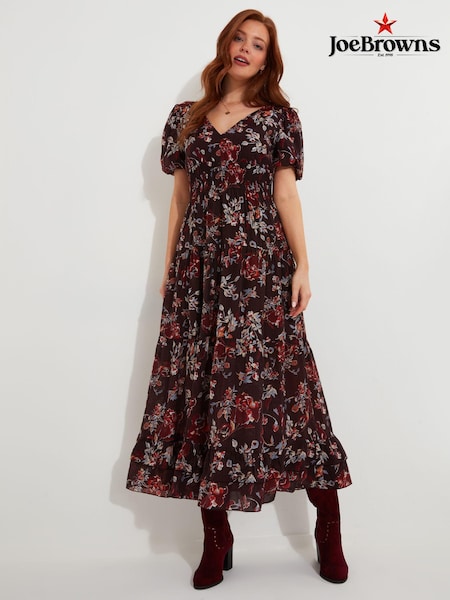 Joe Browns Dark Floral Print Elasticated Waist Maxi Dress (AD9052) | 54 €