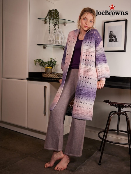 Joe Browns Natural Sloe Joes Cosy Ombre Pointelle Longline Cardigan (AD9089) | AED189