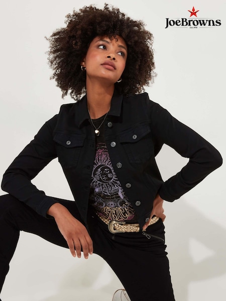 Joe Browns Boutique Embellished Wing Detail Distressed Stretch Denim Jacket (AD9090) | 521 LEI