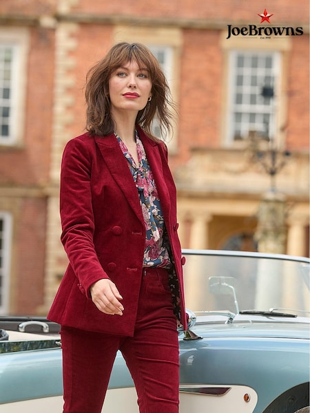 Joe Browns Red Double Breasted Cord Jacket (AD9106) | 277 QAR
